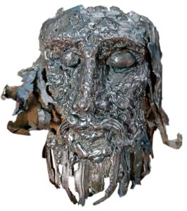 The Art of MFF | Head of the sculpture “Golden Crucifix,” after cleaning prior to electroplating with gold.