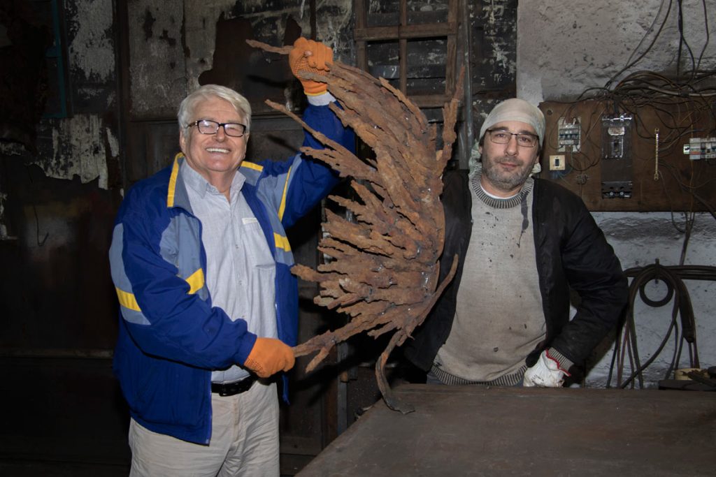 A broken wing of the sculpture "The Silent Uprising of an Angel" by Sergey Melnikoff (MFF).