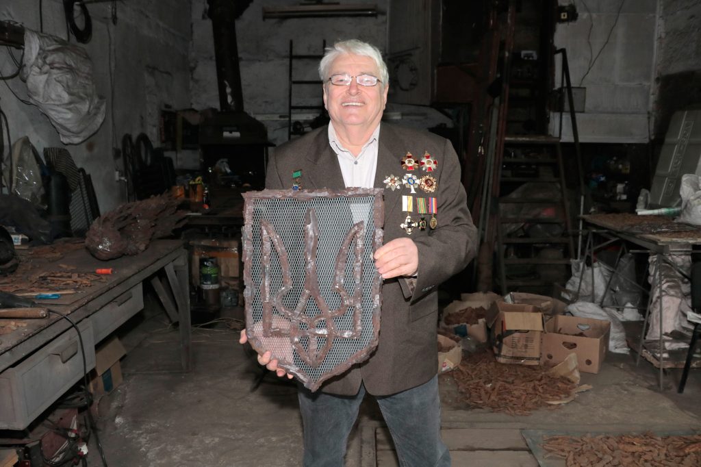 The Art of MFF | The Small Coat of Arms of Ukraine, created from authentic fragments of war. A unique work of art and a symbol of an indomitable steel nation.