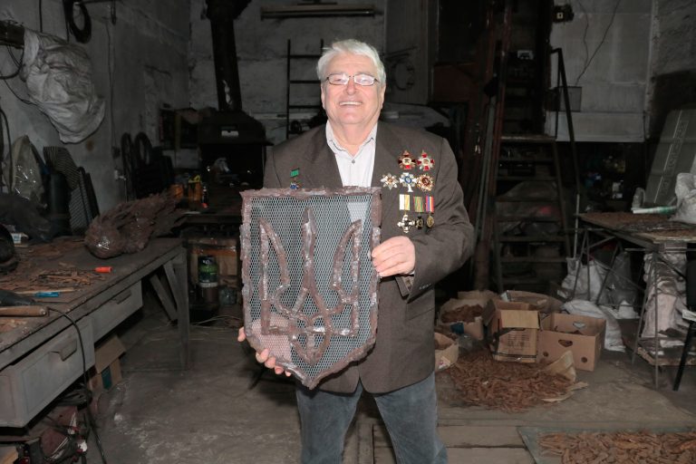 The Art of MFF | The Small Coat of Arms of Ukraine, created from authentic fragments of war. A unique work of art and a symbol of an indomitable steel nation.