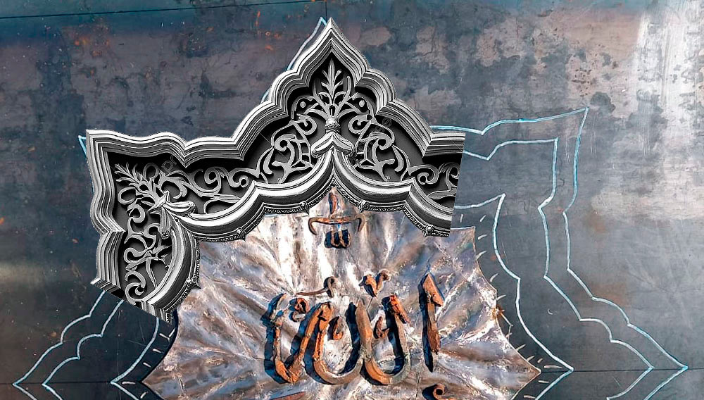 The artist selects fragments that have the required shape for the sculpture from a huge number of pieces.