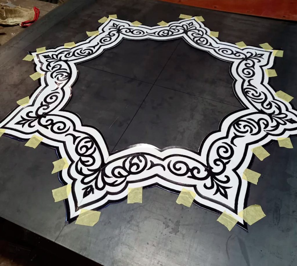 The next stage involves precise marking on the welding table.