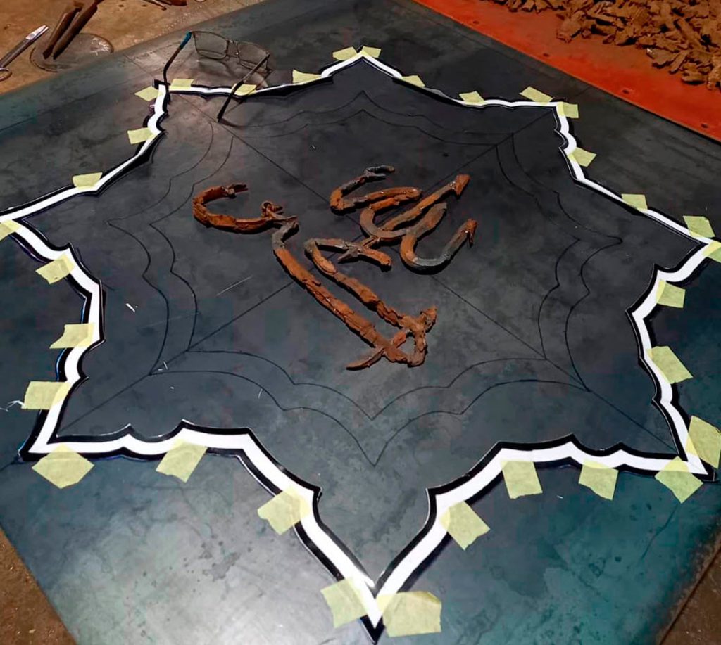 The next stage involves precise marking on the welding table.