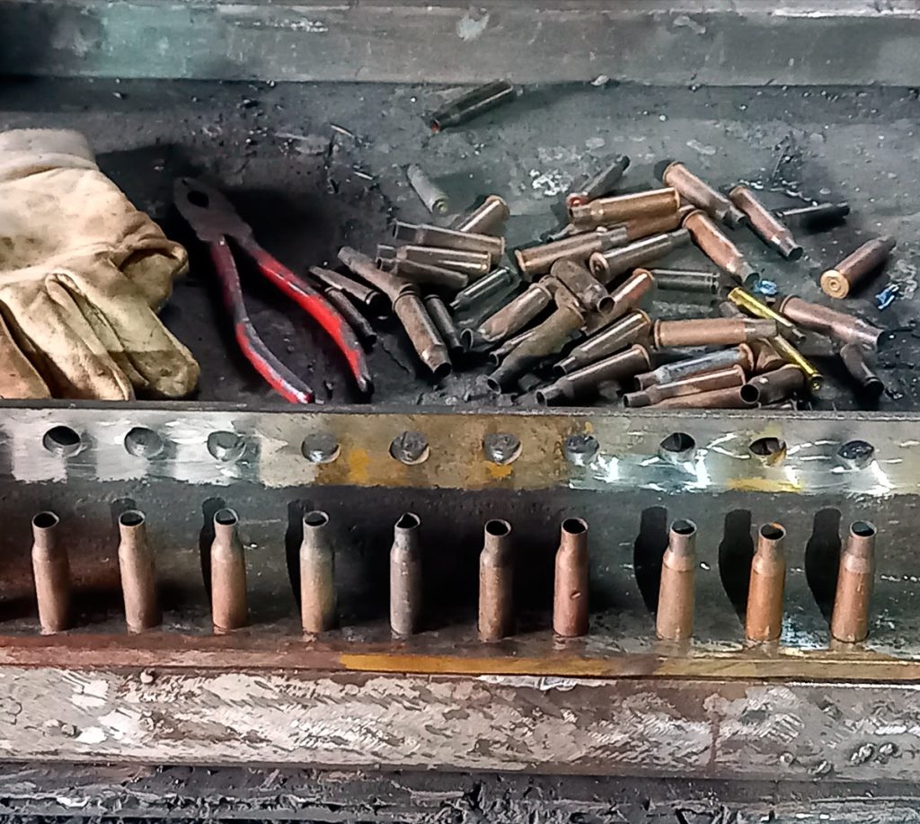 The Art of MFF | Fragments from over 3,000 rifle cartridges used as ornamental elements in "The Cross of Peace" by Sergey Melnikoff (MFF), Odesa, 2023. MFF Archive