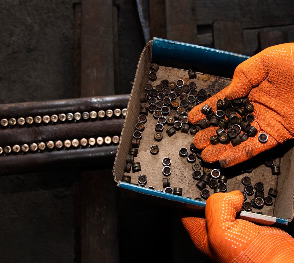 The Art of MFF | Ornamentation of The Cross of Peace from cut cartridge bases of various calibres.