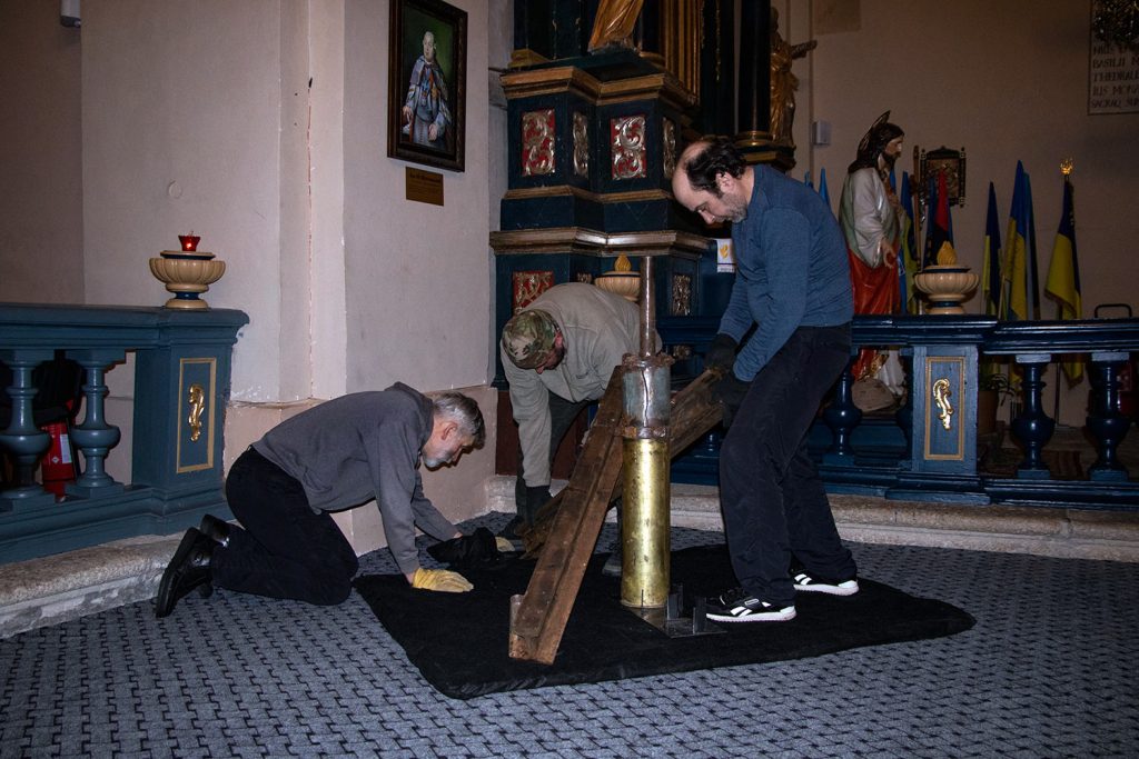 "The Cross of Peace" at the Basilian Monastery, Church of the Annunciation of the Blessed Virgin Mary, Pidhirtsi, Lviv Region. Photograph by Mariia Universaliuk.