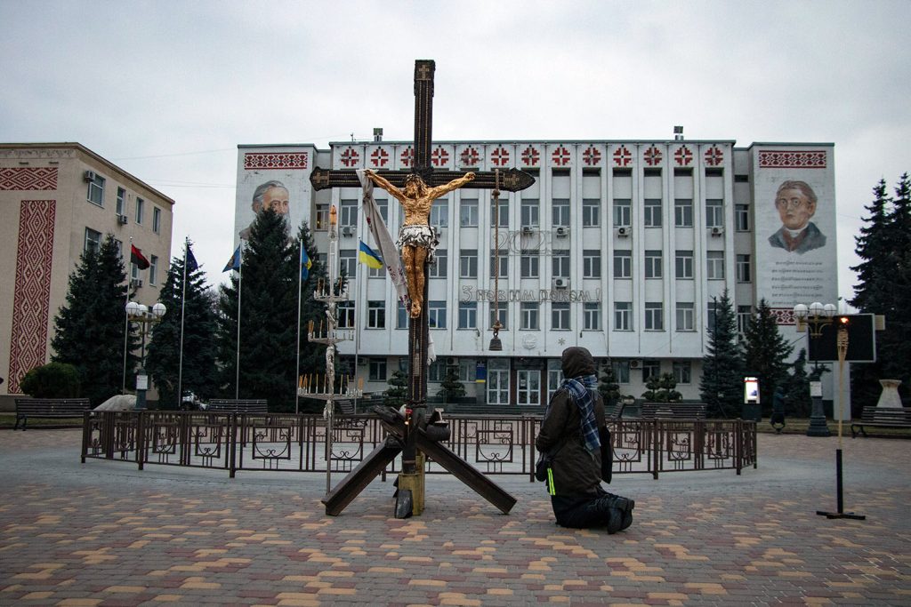 Boryspil, Kyiv Region, Ukraine's air gateway welcomes "The Cross of Peace". Photograph by Mariia Universaliuk.