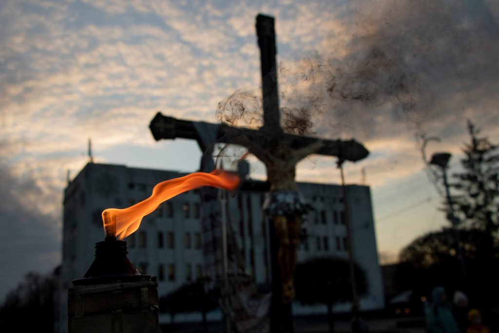 "The Cross of Peace" in Brovary, Kyiv Region. Photograph by Mariia Universaliuk.