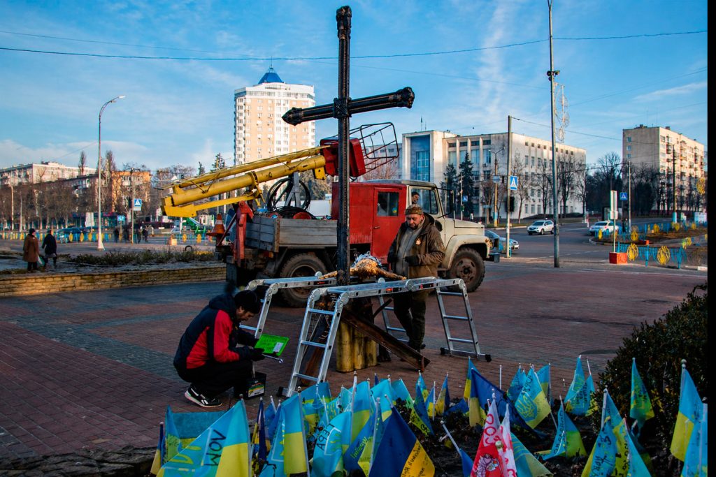 "The Cross of Peace" in Brovary, Kyiv Region. Photograph by Mariia Universaliuk.